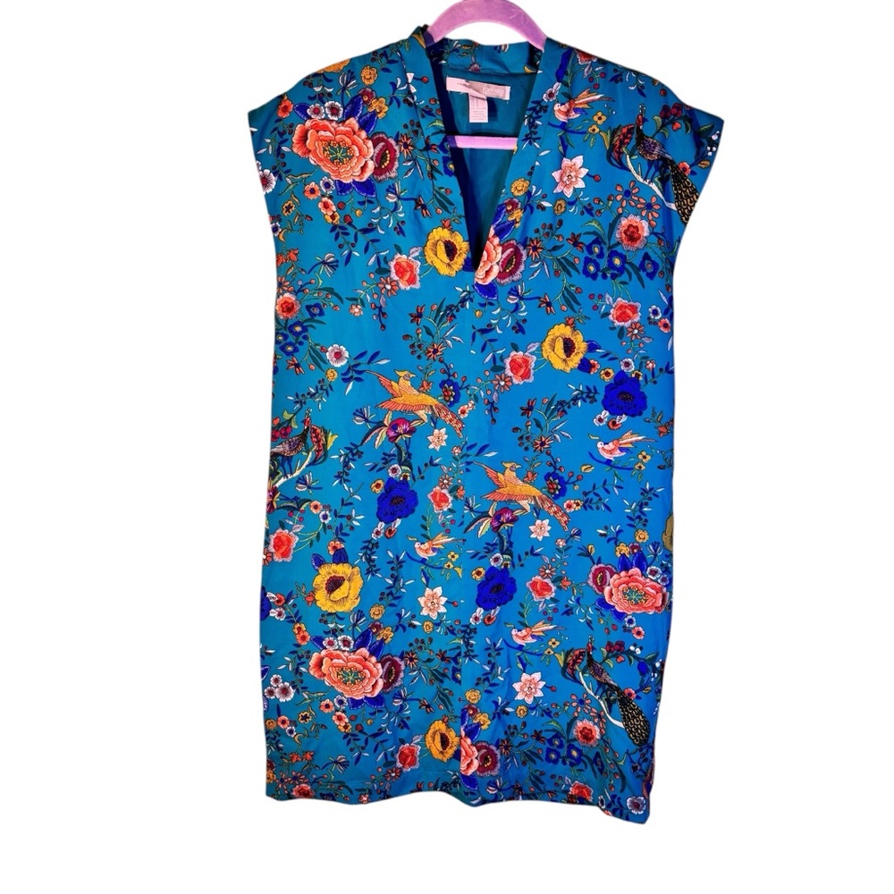 Forever 21 Teal Floral Dress Size Medium‎